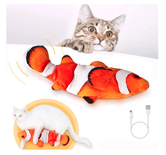 ZOOOP Floppy Fish Soft Toy for Dogs | Puppy Chew & Kicker, Activated Moving Dog Toy with USB-Chargeable Plush for Indoor Playing, Relaxing, Exercising (Design 3)