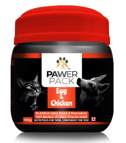 ZOOOP Dog Supplement Protein Powder for Dog, Cat, Control Coat Vitalizer Shedding Control, Biotin, 48% Clean Protein Powder Blend Dog Growth Food Supplement (Egg-Chicken Flavour) -150 GMS
