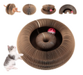 Magic Organ Cat Flexible Cat Scratching Board | Cat Toy with Bell Grinding Claw | Foldable Magnetic Corrugated Paper Circular Accordion Toy.