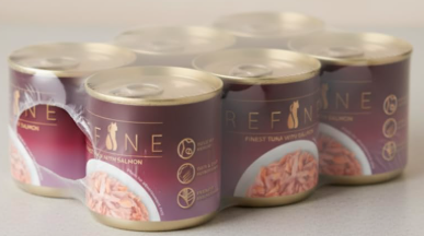 Refine Finest Tuna with Salmon | Wet Cat Food in Gravy 80 g | Hydrating Food Made with Real Tuna with Salmon | Complete & Balanced Nutrition for Adult Cats (Pack of 6)