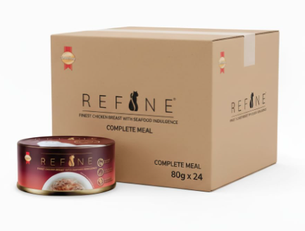 Refine Finest Chicken Breast With Seafood Indulgence | Wet Cat Food in Gravy 80 g | Real Chicken Breast With Seafood |(Pack of 24)
