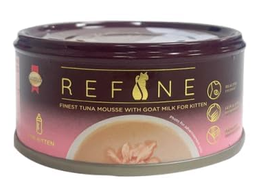 Refine Finest Tuna Mousse with Goat Milk | Wet Cat Food in Gravy, 80 g | Hydrating Food Made with Real Tuna Mousse with Goat Milk | (Pack of 24)