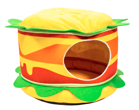 ZOOOP Cat Bed Cave Kennel Cozy Plush Sleeping Cushion Pad Hamburger