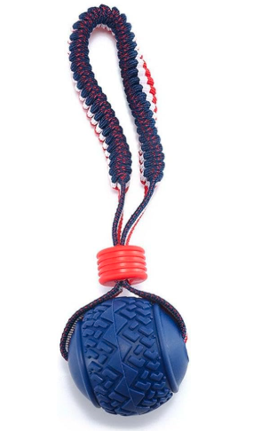 ZOOOP Dog Ball with Rope Toy for Medium and Small | Tough Rope Toy Non-Toxic and Durable | Pet Balls Toys | Color May Vary