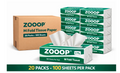 ZOOOP M Fold Tissue Paper 2 Ply | 100 Sheets x 20 Packs | Multifold Hand Towels for Office, Hotel, Washroom, Kitchen & Restaurant | Soft Absorbent White Tissue Paper