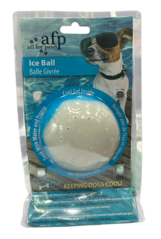 ZOOOP Ice Ball Cool Gel Dog Toy, Super Durable Interactive Frozen Blue & White Cooling Teether Ice Ball Chilled Toy