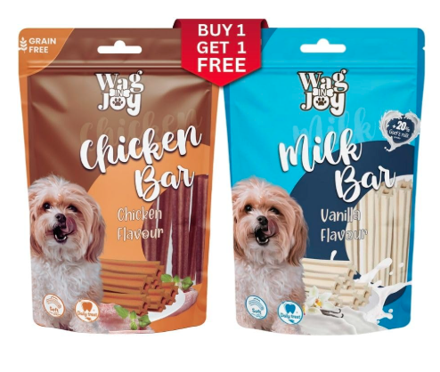 Wag in Joy Chicken (Sticks) Treats for Dogs | Non Veg | Grain Free, Soft Daily Treats for Healthy Teeth | 150 gm