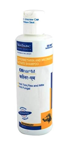Virbac Clinar-M Anti Tick Shampoo for Dog- 200 ml by Jolly and Cutie Pets, 200 Milliliter