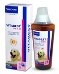 Virbac Vitabest Derm Oral Supplement for Dogs and Cats - 250Ml by Jolly and Cutie Pets, 250 Milliliter, 1 Piece, Liquid