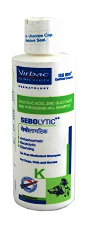 Virbac Sebolytic Medicated Shampoo for Dogs, Cats and Horses - 200ml by Jolly and Cutie Pets, 200 Milliliter