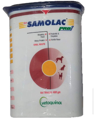 Vetoquinol Samolac Pro Weaning Food Supplement for Puppies and Kittens 400 gm by Jolly and Cutie Pets, Flake