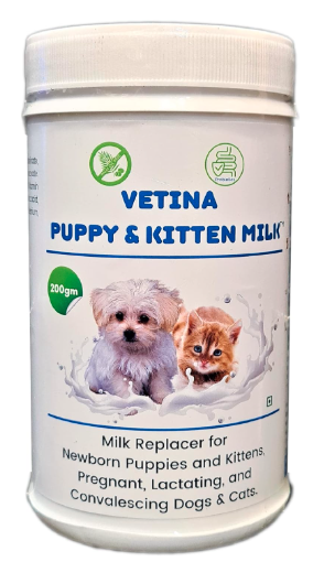 Vetina Puppy & Kitten Milk Replacer, Powder Milk 200G, 1 Count