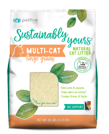 Sustainably Yours Natural Cat Litter, Large Grain Multi-Cat, 11.8 KG