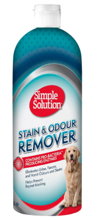 Simple Solution Dog Extreme Stain & Odour Remover, 3X Cleaning Power, Eliminates Tough Set in Stains & Odors, 1L