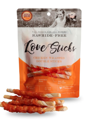 Rena’s Love Chicken Wrapped Double Sticks Dog Treats | High Protein, Low Fat, Natural Chicken Snacks | Long-Lasting Chew Treats, 438g (Pack of 3)