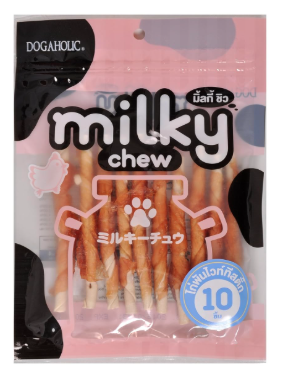 Dogaholic Milky Chew Sticks with Chicken | Soft & Tasty High-Protein Dog Treats | Ideal for Puppies & Adult Dogs Over 2 Months | 10 Piece Pack