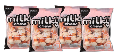 Rena Milky Chew Chicken and Milk Flavoured Bone Dog Treats Soft Chewy Dog Training Treats Highly Digestible Dog Snacks (Pack of 4)