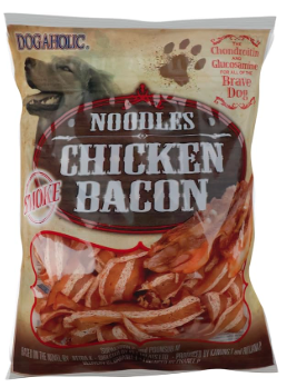 Dogaholic Smoked Noodles Chicken Bacon Strips Dog Treats – High Protein Dog Treats | Low Fat Chicken Bacon Training Treats