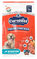 Carniwel Fresh Chicken Starter Dry Dog Food 1kg | Natural Ingredients for Easy Weaning | GMO-Free | Highly Palatable | Immune & Lactation Support