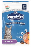 Carniwel Ocean Fish & Antarctic Krill Adult Dry Cat Food 1 kg | Fresh & Natural Ingredients | Highly Palatable | Supports Healthy Skin & Glossy Coat
