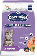 Carniwel Fresh Fish & Shrimp Adult Dry Cat Food 400 gm | Fresh & Natural Ingredients | Highly Palatable | Supports Healthy Skin & Glossy Coat