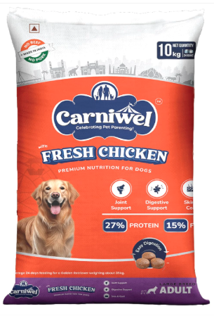 Carniwel Fresh Chicken Adult Dry Dog Food 10 kg | Natural Ingredients for Optimal Skin & Coat Health | Highly Palatable | Supports Joint Health | Tailored, Premium Nutrition for Large Dogs