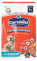 Carniwel Fresh Chicken Starter Dry Dog Food 3kg | Natural Ingredients for Easy Weaning | GMO-Free | Highly Palatable | Immune & Lactation Support