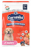 Carniwel Fresh Chicken Puppy Dry Dog Food 3kg | Natural Ingredients for Healthy Skin & Coat | Highly Palatable | Supports Brain & Muscle Development