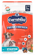 Carniwel Fresh Chicken Starter Dry Dog Food 3kg for Small Dogs | Premium Nutrition | Natural Ingredients for Easy Weaning | GMO-Free
