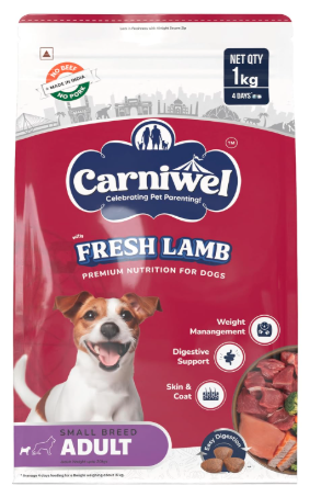 Carniwel Fresh Lamb Adult Dry Dog Food 3 Kg | Natural Ingredients for Optimal Skin & Coat Health | Highly Palatable | Supports Joint Health | Tailored, Premium Nutrition for Small Dogs