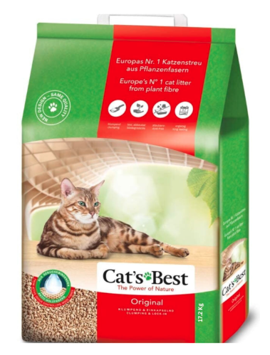 Cats Best OkoPlus Wood Based Clumping Cat Litter, Flushable, Dust Free, Hard Clumping Power and Odor Control