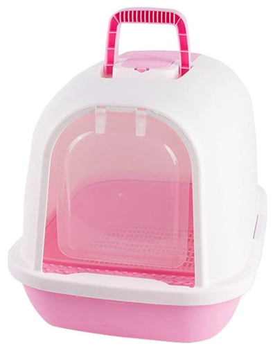 Cat Litter Box Fully Enclosed Splash-Proof Cat Litter Box | Scoop (Pink)