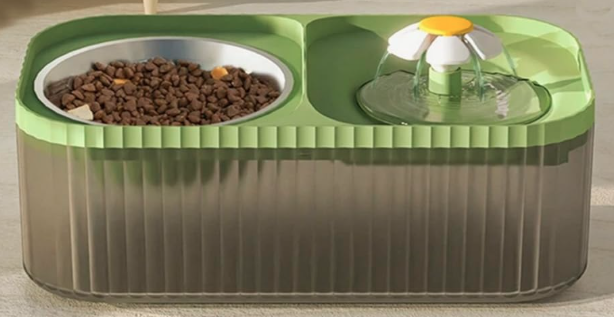 Exclusive Cat Water Fountain and Food Bowl | Ultra Quiet Pet Water Dispenser | Cat Drinking Fountain with Ultra-Quiet Pump, for Cats and Small Dogs