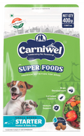 Carniwel Superfoods Starter Dry Dog Food 400gm| 100% Vegetarian | Fresh & Natural Ingredients | Highly Palatable | GMO Free