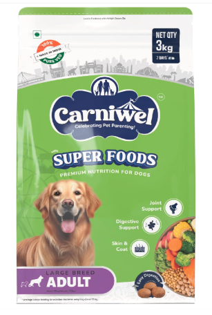 Carniwel Superfoods Adult Dry Dog Food 3 kg | 100% Vegetarian | Fresh & Natural Ingredients | Highly Palatable | GMO Free