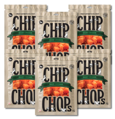 Chip Chops Diced Chicken Dog Snacks | High Protein, Easily Digestible & Healthy Treats for Dogs | Ideal for Training, Rewards & Everyday Nutrition, 70g (Pack of 6)