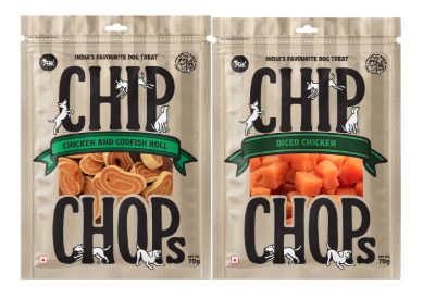 Combo of Chip Chop Dog Treat, Healthy Nutritious Treat, Chicken & Codfish Roll and Diced Chicken Tenders, Easily Digestible, Suitable for All Dog Breeds, 70 GMS Each.