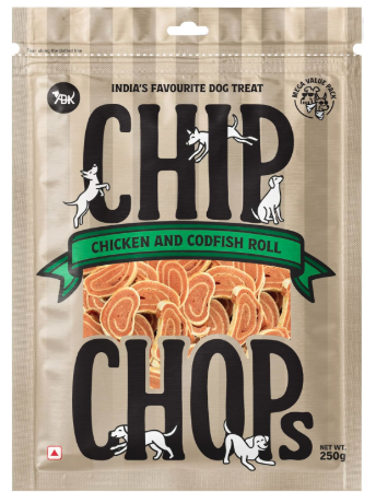Chip Chops Chicken and Codfish Rolls Dog Treat | High Protein, Easily Digestible Snack for Dogs | Healthy Treats for Training, Rewards & Everyday Nutrition, 250g