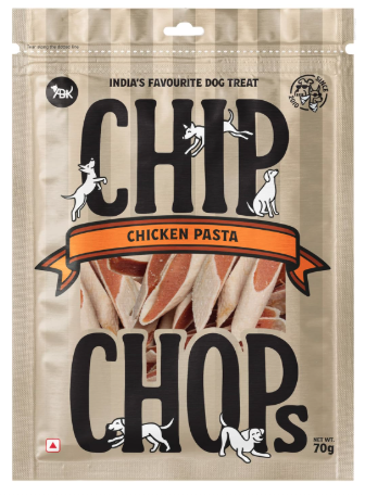 Chip Chops Chicken Pasta Dog Treats, Highly Nutritional & Digestible Snacks for Training and Rewards, Suitable for All Dog Breeds, 70g