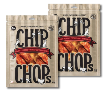 Chip Chops Sweet Potato Chicken Dog Treats – Healthy, Easily Digestible Protein-Rich Snacks for All Breeds – 2 X 70 g Packs for Training, Rewarding & Daily Snacking