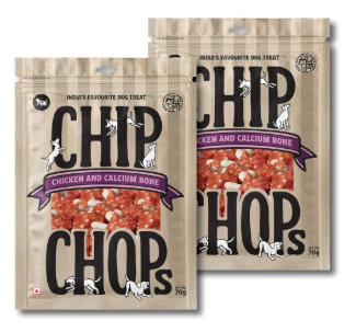 Chip Chops Chicken & Calcium Bone Dog Treat, Easily Digestible, Healthy Dog Treat, Perfect for Snacks, Suitable for All Dog Breed, Each 70gm (Pack of 2)