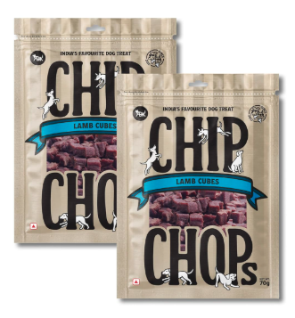 Chip Chops Lamb Cubes Dog Treats, High Protein Dog Treats & Healthy Dog Snacks, Easily Digestible Training Rewards for All Breeds, Soft Chewy Lamb Bites, 70g Each (Pack of 2)