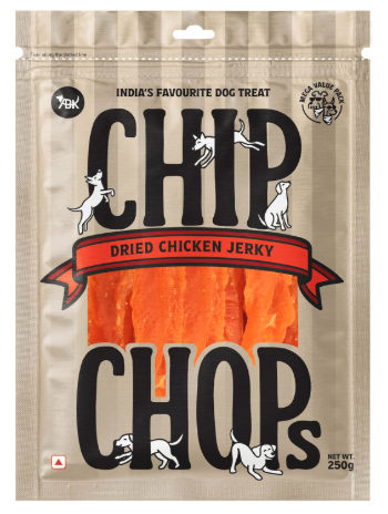Chip Chops Sun Dried Chicken Jerky Dog Treats for Dogs, High Protein Training Snacks, Healthy & Easily Digestible Dog Treats, Suitable for All Breeds 250g - Pack of 1