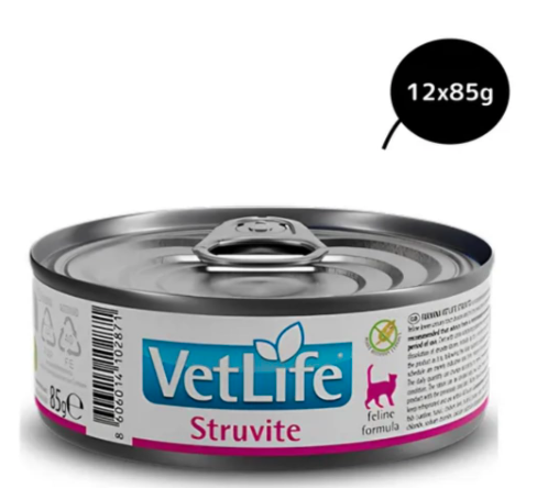Vet Life Struvite Wet cat Food 85gms Pack of 12 cans