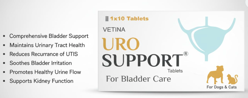 Vetina URO Support Tablets for Urinary Bladder Health Care for Dogs and Cats