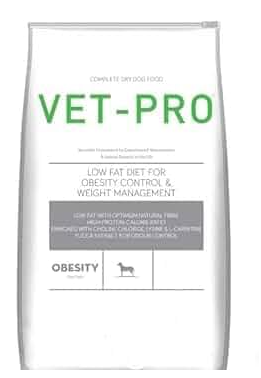 Vet Pro Low Fat Dry Dog Food for Obesity Control and Weight Management, 3kg