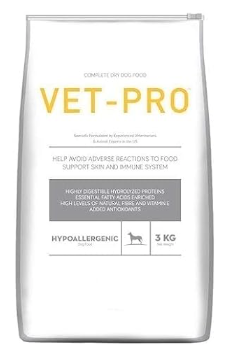 Vet Pro Hypoallergenic Dog Food, Hydrolyzed Fish Protein, 3kg, Gluten-Free