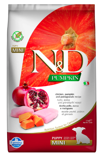 Farmina N&D Pumpkin Puppy Mini Dog Food | Chicken, Pumpkin & Pomegranate | Rich in Anti-oxidants|Complete Food for Puppies | 2.5kg