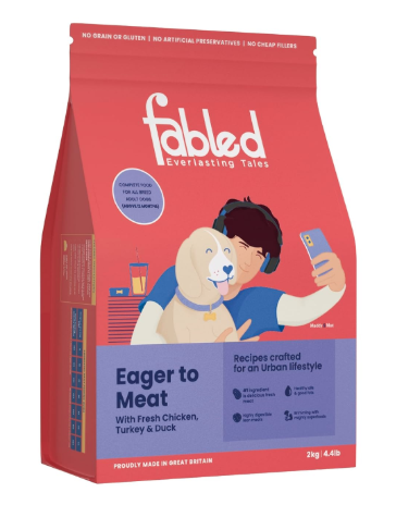 Fabled Eager to Meat - Adult Dry Dog Food (Above 12 Months), Grain Free - Gluten Free with Fresh Chicken, Turkey & Duck, 2 kg
