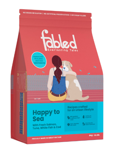 Fabled Happy to Sea - Adult Dry Dog Food (Above 12 Months), Hypoallergenic - Grain Free with Salmon, Tuna, White Fish and Cod, 6 kg